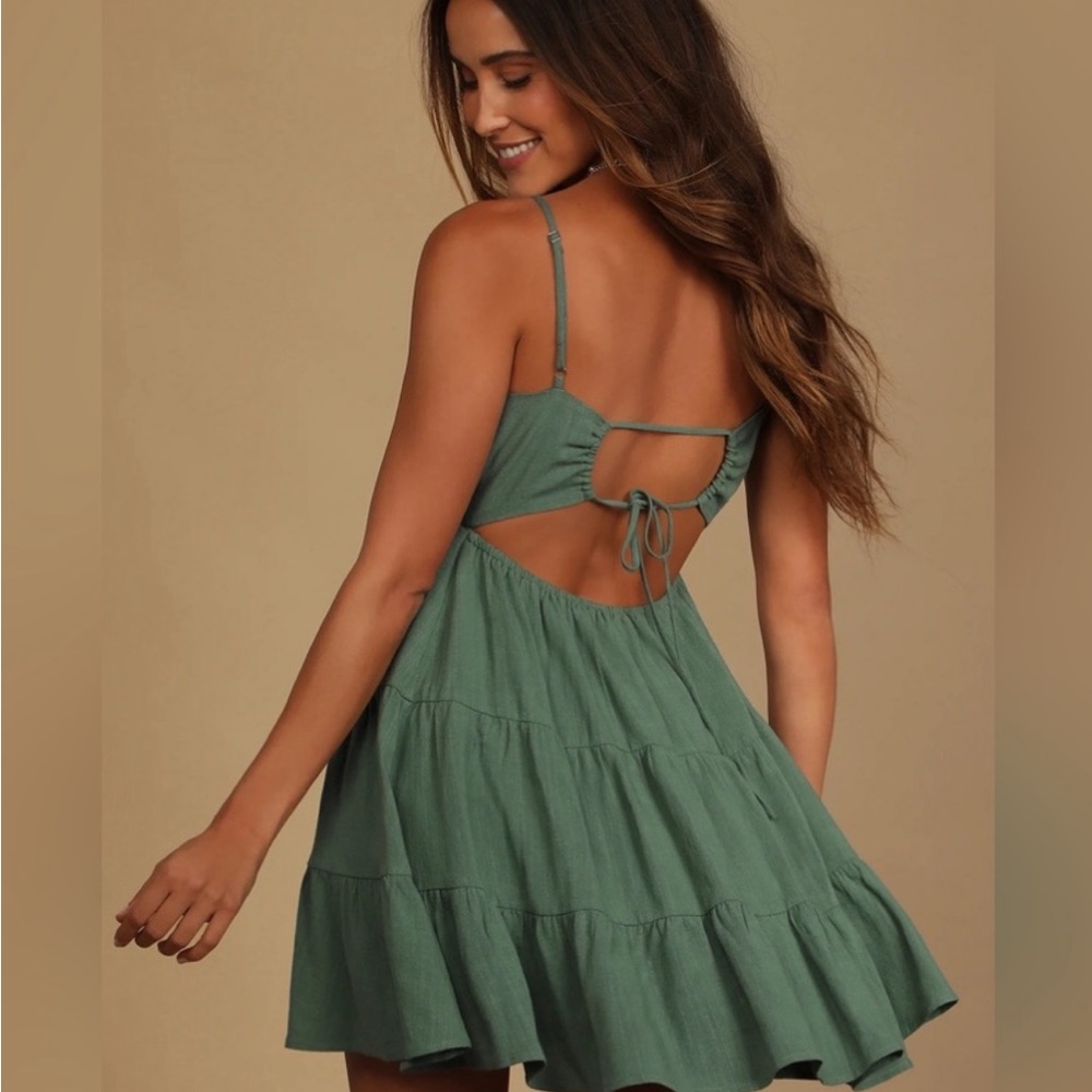 Lulu's Green Cut Out Dress